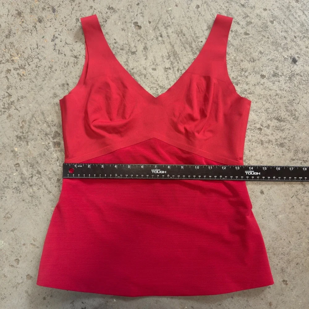 Honeylove LiftWear Cami Red Shaping Tank Top Medium V-Neck Wire-Free Support
